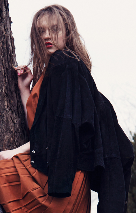 Skórzana zamszowa kurtka ramoneska