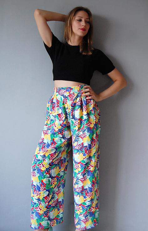 Spodnie flower print lata 90.