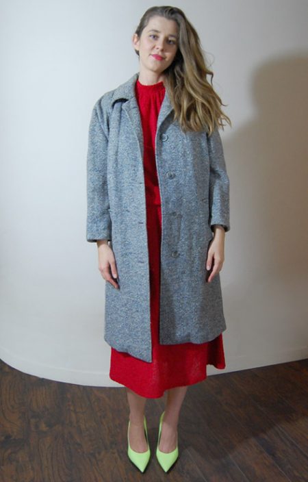 Wełniany ciepły płaszcz