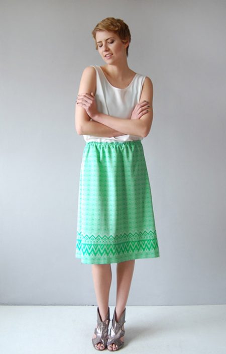 Miętowa spódnica retro