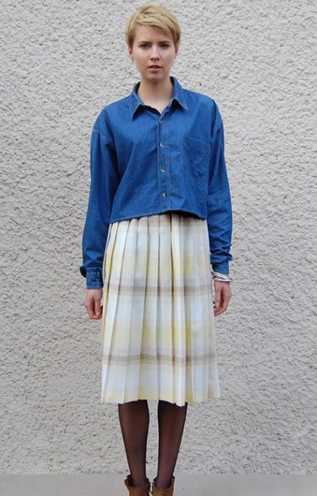 Plisowana spódnica w kratkę