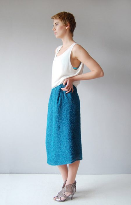 Błyszcząca pluszowa spódnica lata 80.