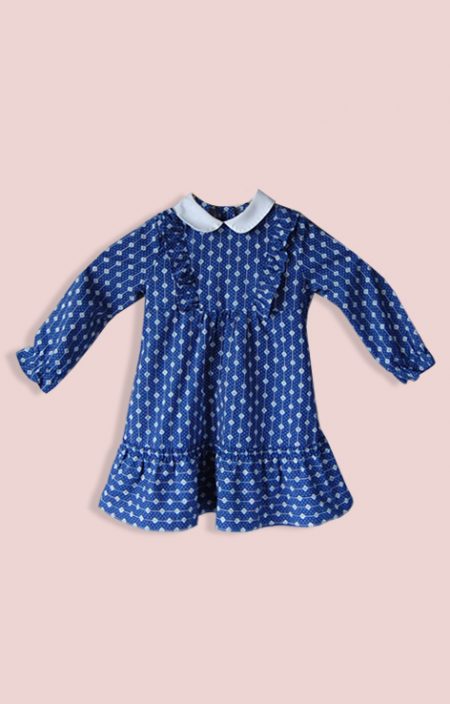 Granatowa sukienka z kołnierzykiem