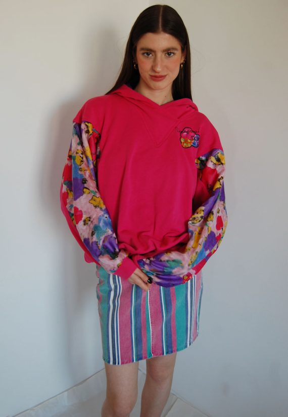 Różowa bluza adidas lata 80.