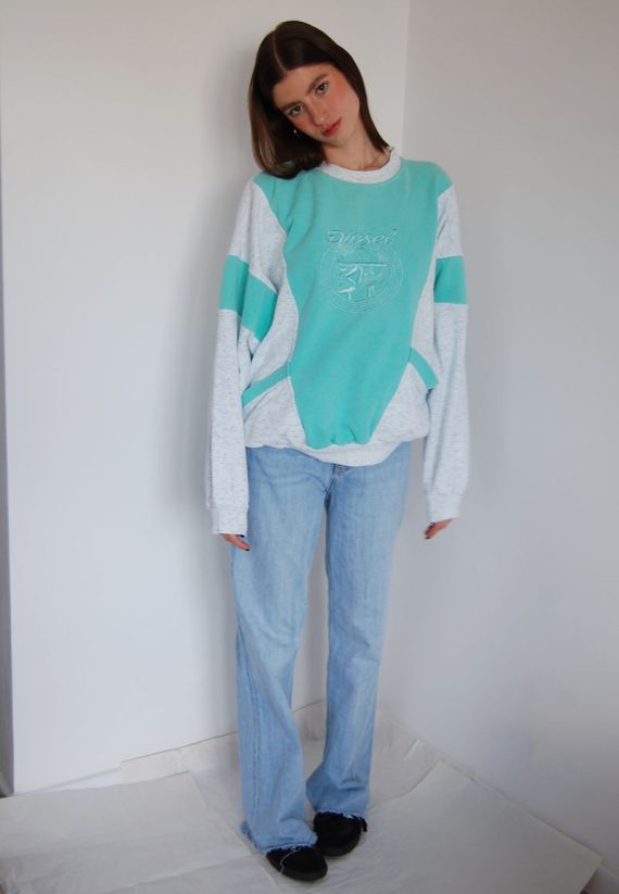 Miętowa bluza Diesel vintage lata 80.