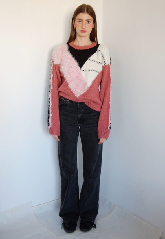 Ręcznie wykonany "pluszowy" sweter